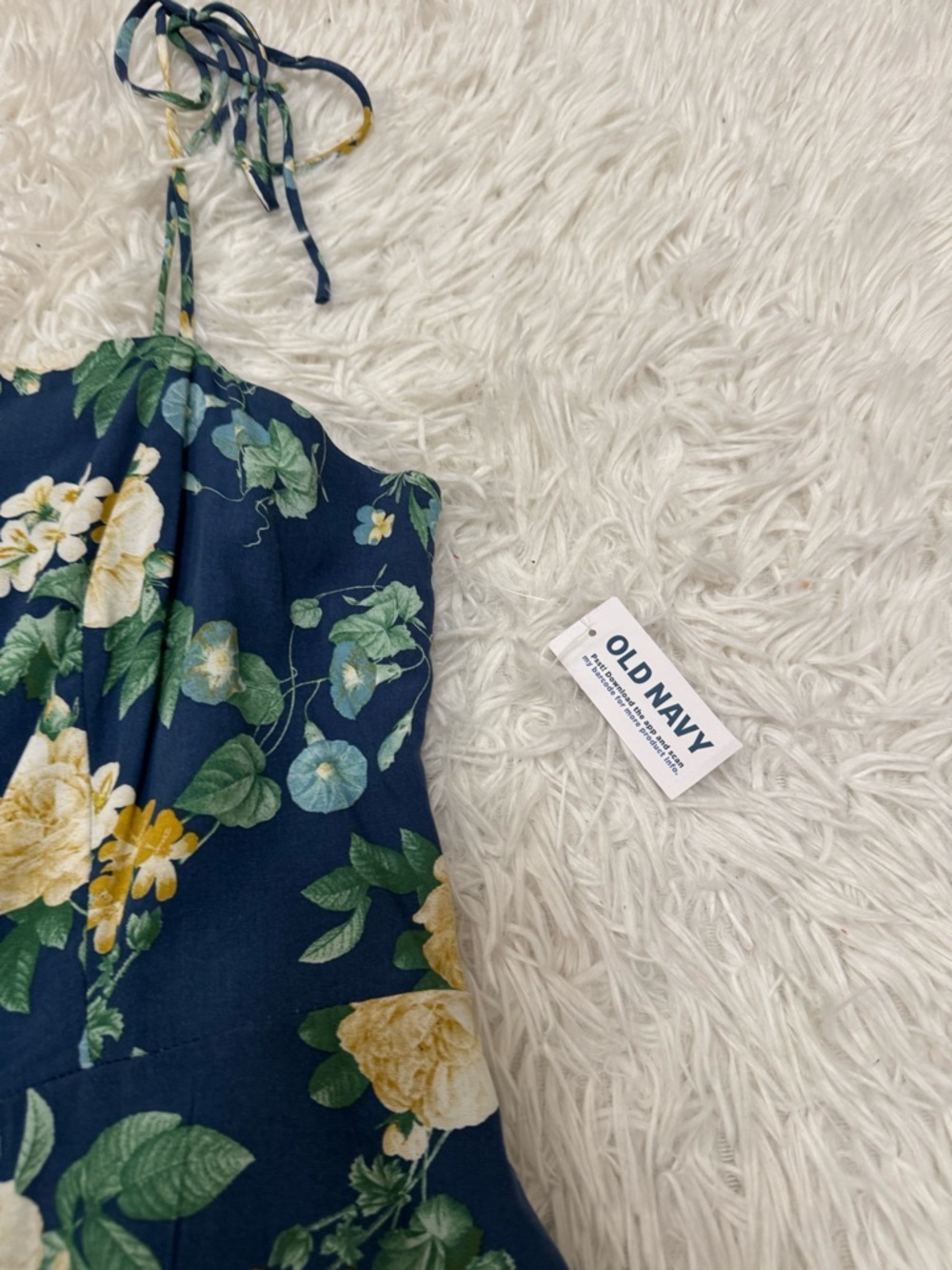 Old Navy Navy Floral Tie-Strap Mini Dress Old Navy Floral Dress - Picture 4 of 5